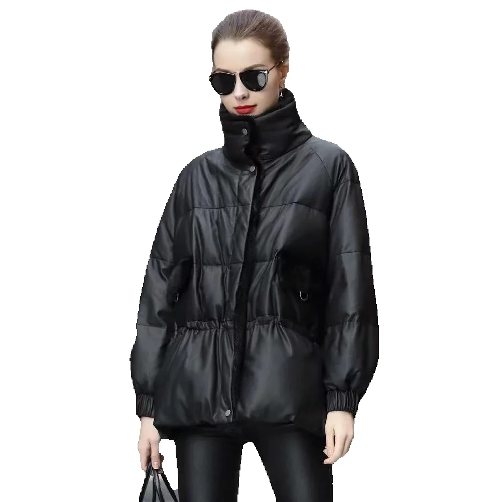 New Season Genuine Leather Down Short Women's Genuine Sheepskin Mink Collar Fashion Coat