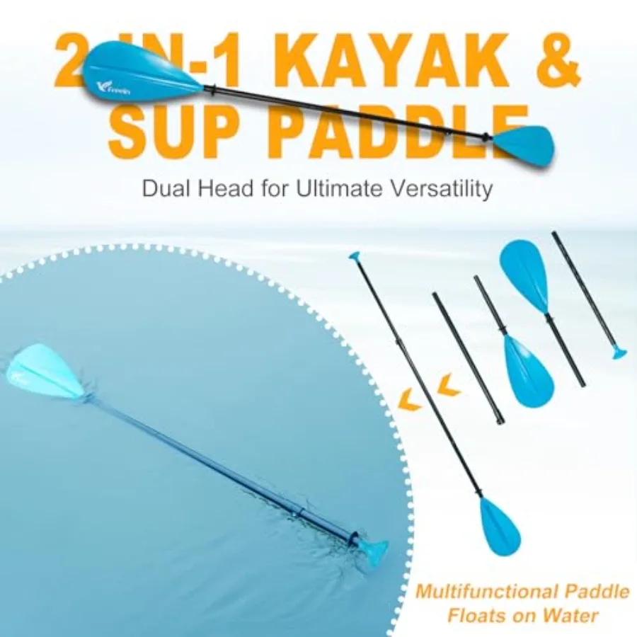 SUP Inflatable Stand Up Paddle Board with Kayak Seat for Adults 10'/10'6'/11' Durable Polyester Fabric Blue Includes Pump Adapt view 5