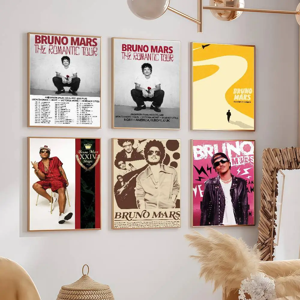 Singer Bruno mars The Romantic Posters Wall Decorations For Dorm Rooms Bedroom And Living Room Gift