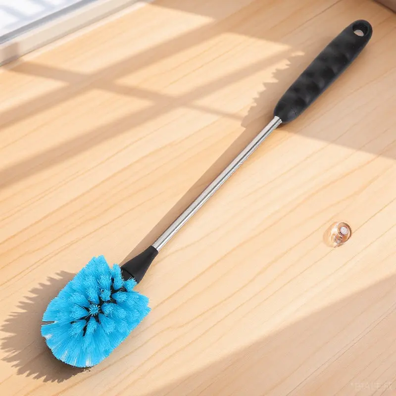 

Щетка для мытья бутылок с длинной ручкой, пластиковая ручка, нейлоновая головка для глубокой очистки труднодоступных мест на бутылках и дорожных кружках.