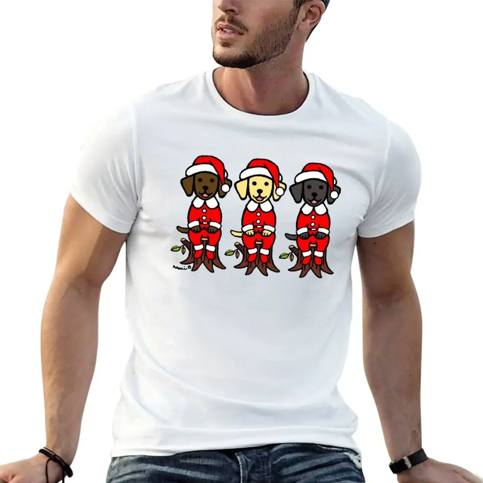 

Christmas Santa Claus Labrador Puppies T-Shirt vintage graphic tee shirt shirts graphic tee men