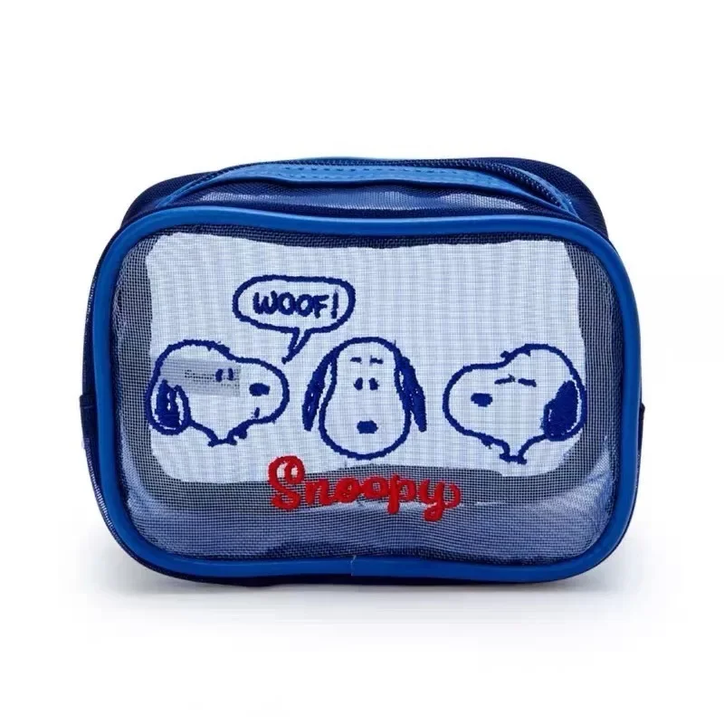 Borsa per cosmetici da donna Snoopy Borsa per trucco portatile trasparente di grande capacità per cartoni animati Borsa da viaggio impermeabile per