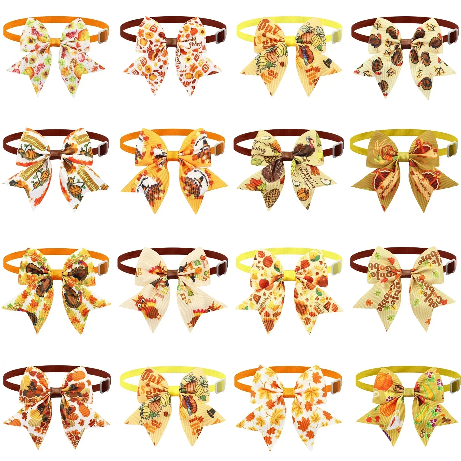 

Thanksgiving Accessories Ties Dog For Style Grooming 50/100pcs Turkey Pets Chestnut Autumn Bows Small Bowties Maple