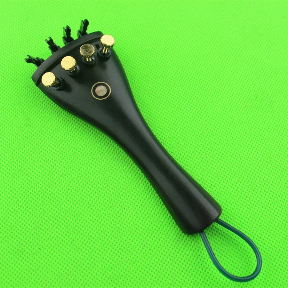 1pc Ebony 4/4 Violin Tailpiece fixed tuners Tail Gut.violin accessories