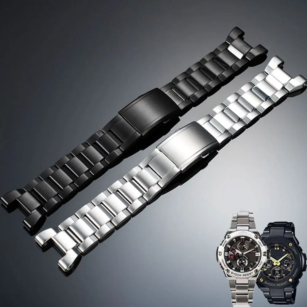 

Для Casio ремешок из нержавеющей стали 26x14 мм вогнутый интерфейс серии GST-W110/S130/B100/100g/W400 матовые удобные ремешки для часов