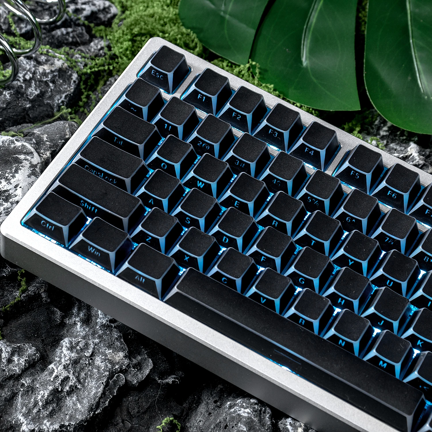 

Black Angled Edge Keycaps Cherry Profile Double shot PBT keycaps Side Shine Through Keycap sets For MX Mechanical Keyboard