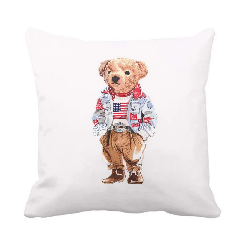 Sofa Cushions Lv Bear Decorative Pillowcases for Pillows 45x45 Pillowcase 40x40 Luxury Pillow Cover Cushion Cover 40*40 45*45