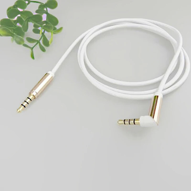 3.5 Public To Public Bend To Straight Head Four Section Audio Recording Cable Car Free Cable 1.2m Stereo Earphone Audio Cable