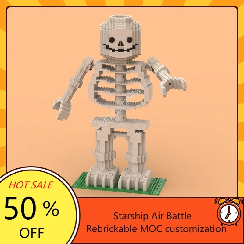 

924PCS MOC Space Battle Big Sculpture Skeleton Mega Figure Model Custom Puzzle Technology Creative Assembly Toy Kid Gift