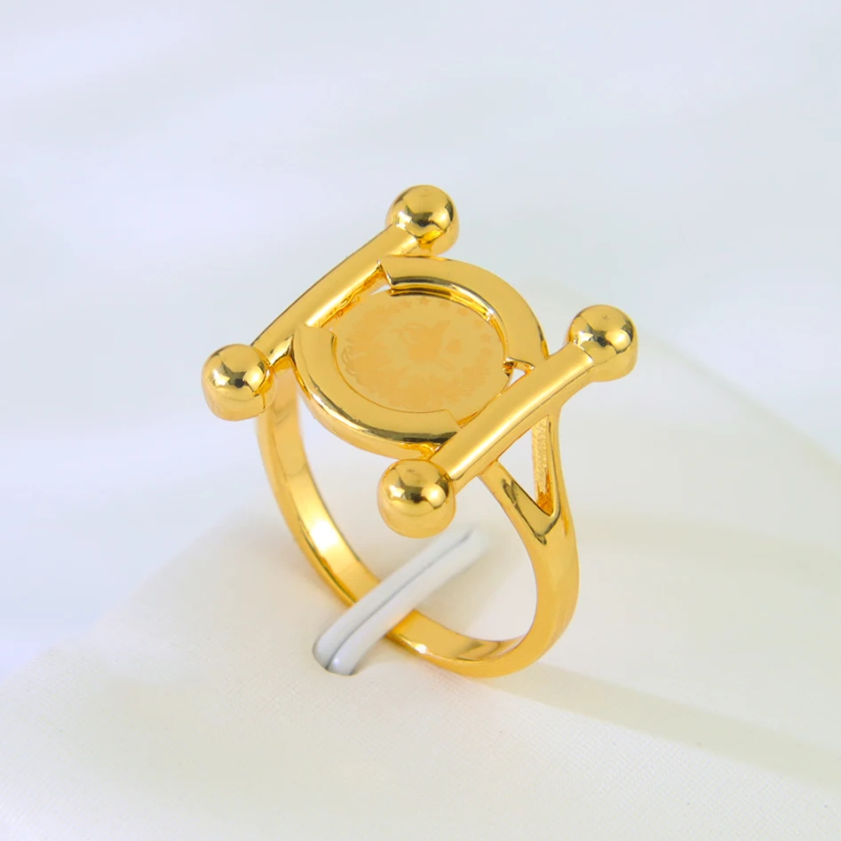 Türkische Goldmünzen Ring 21 Karat vergoldet Dubai Braut Hochzeit Paare Ringe Arabisch Islamische Frauen Ramadan Party Schmuck – Detail 9