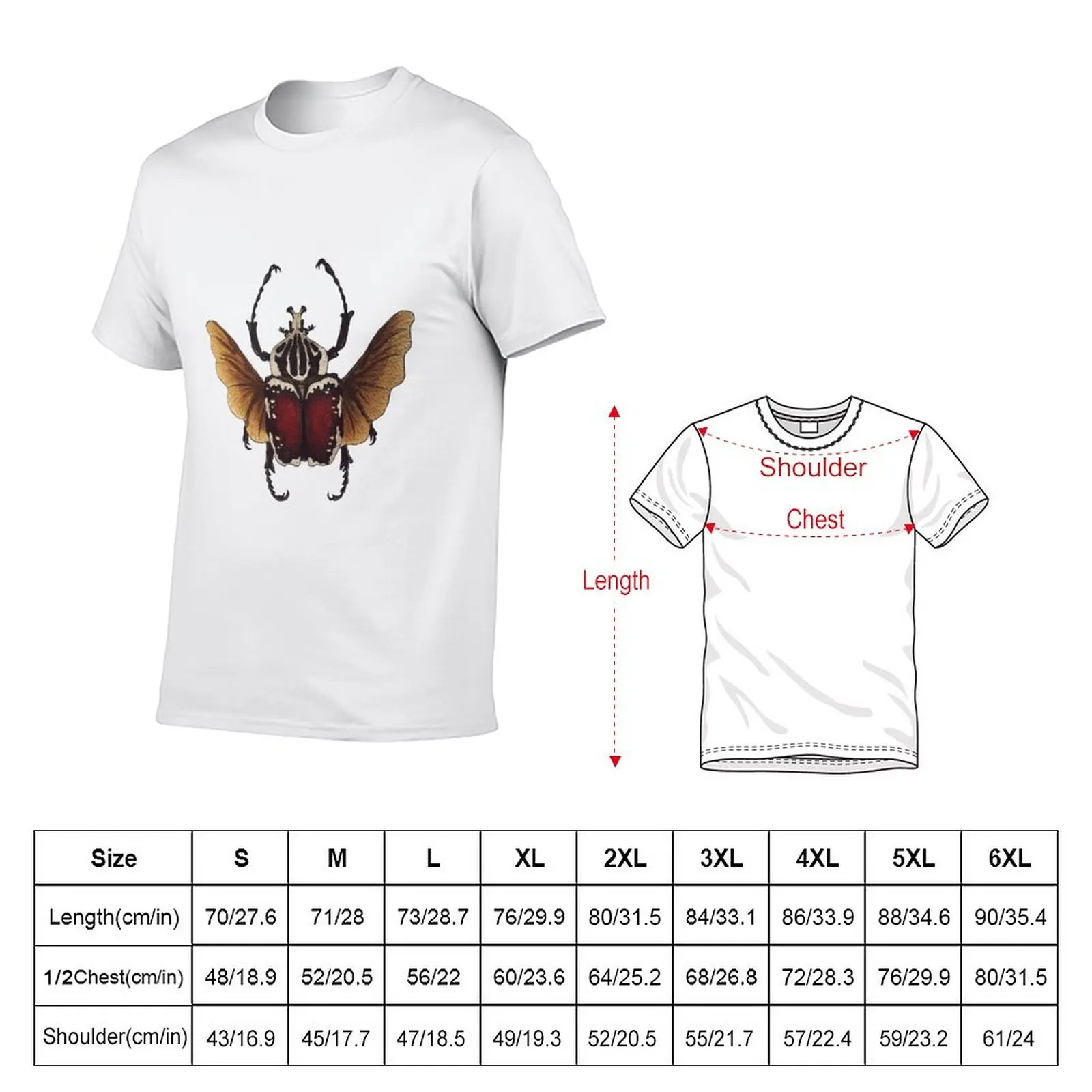 Goliathus dynistae Goliath beetle watercolor T-Shirt Short sleeve tee tops plus size t shirts mens graphic t-shirts anime