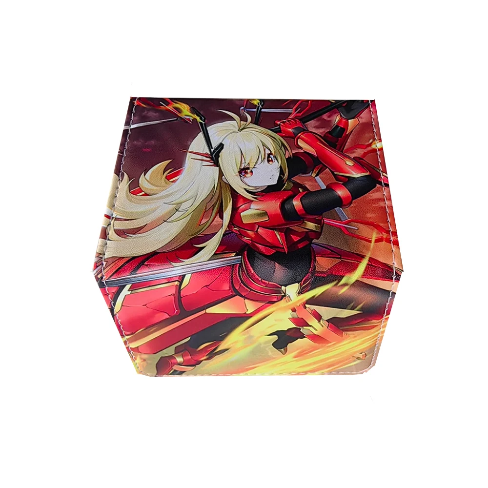 

Коробка для колоды карт для карт Yugioh MTG, 100+ чехлов для колоды подходит для TCG CCG, коробка для хранения карт из искусственной кожи, совместимая с коллекционными торговлями