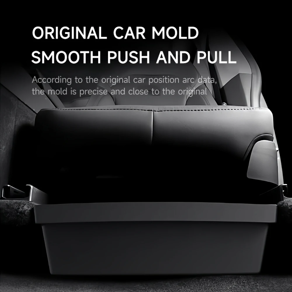 Para Tesla Novo Modelo Y Lançamento Juniper 2025 2Pcs Sob o Assento Gaveta TPE Caixa de Armazenamento Organizador Bandeja de Carro Interior Acessórios