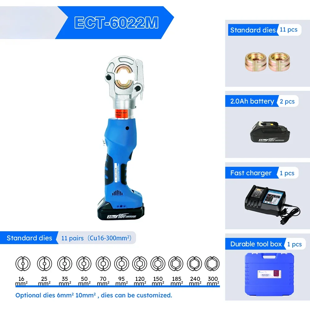 ECT-6022M Mini Intelligent Style Battery Hydraulic Cable Lug Crimping Tools