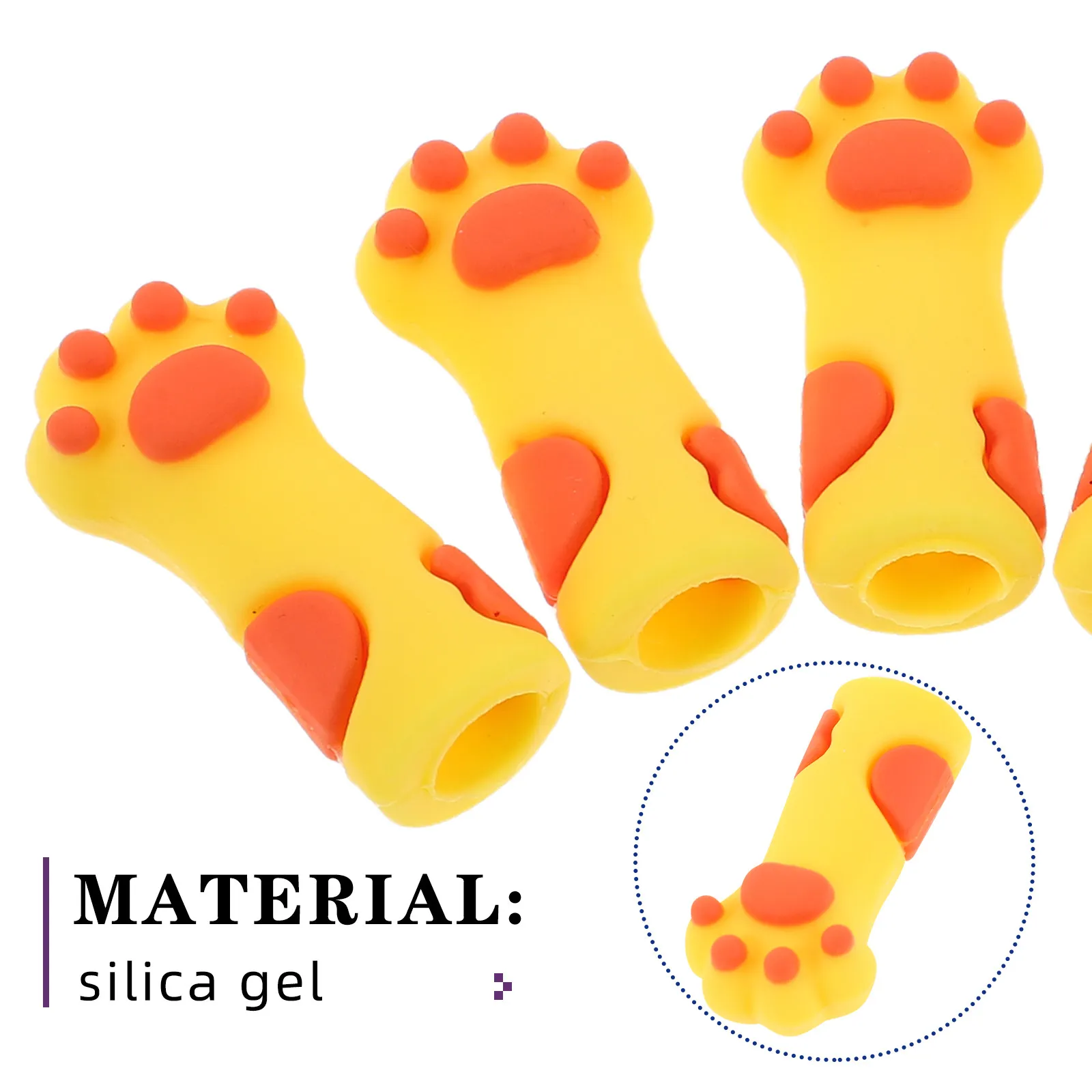 10Pcs Silicone Nail Tool Covers Cat Paw Nipper Protective Sleeves Manicure Cuticle Scissors Pedicure Tweezers Caps