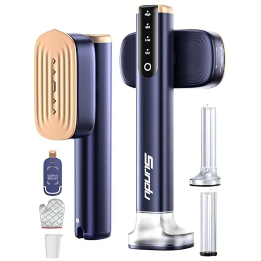 Travel Steamer for Clothes, Portable Handheld Garment Steamer, 15s Fast Heat-up, 2 Water Tanks 180 ml +100 ml,25 Minutes of Con