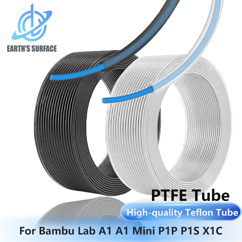 ID2.5mm OD4mm Teflonto Tube For Bambu Lab P1P AMS A1 mini 3D Printer PTFE Tube White Grey 1.75mm Filament Parts PTFE Tube Cutter