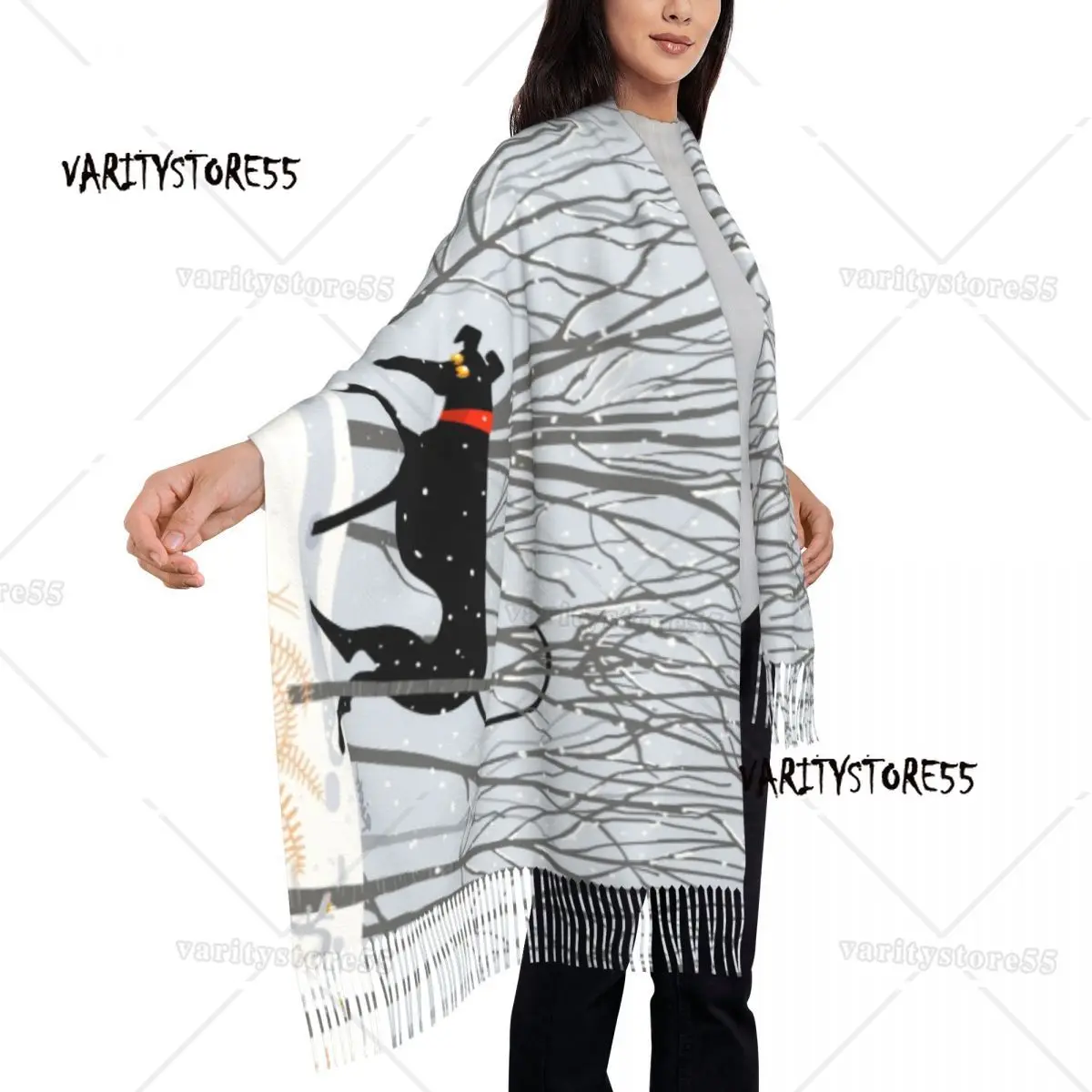 Winterhond Kwast Sjaal Vrouwen Zachte Windhond Whippet Windhond Hond Hond Sjaals Wraps Dames Winter Sjaals