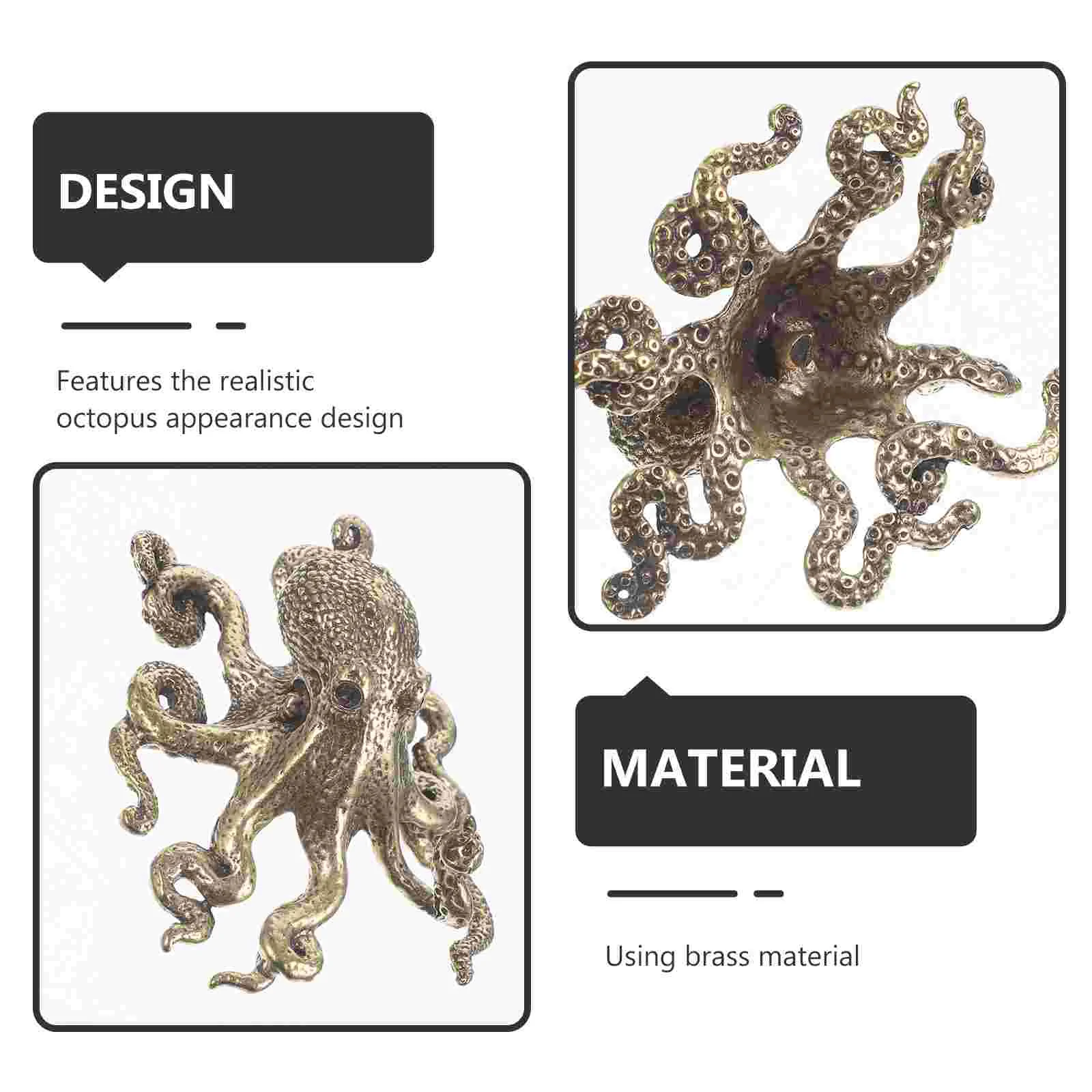 Ornaments Animal Craft Octopus Shape Decor Desktop Brass Crafts Vacuum Cleaner for Car