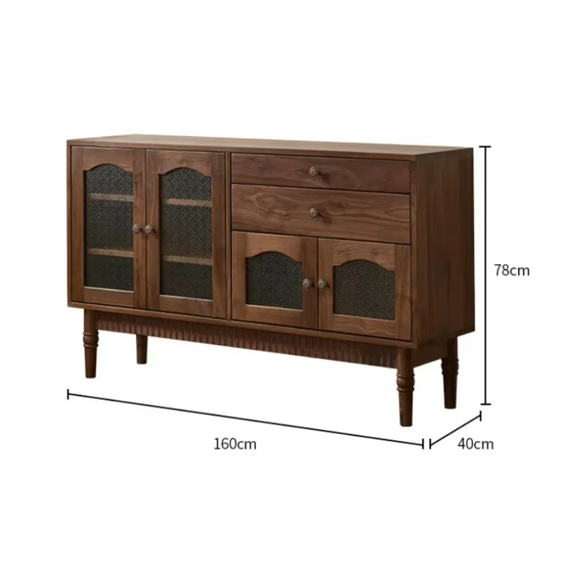 

Solid walnut sideboard black living room apartment kitchen cabinet