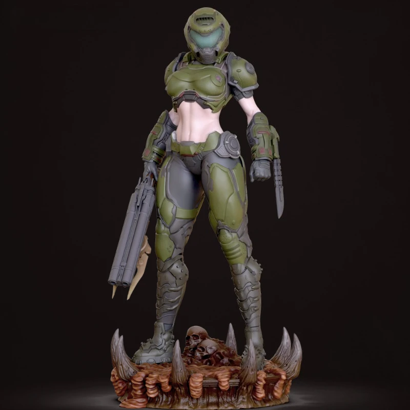 1/24 Scale Die-Cast Resin Figure Model Kit Doomsday Girl (2 Heads) NSFW Hobby Miniature Toys Unassembled Unpainted DIY Diorama