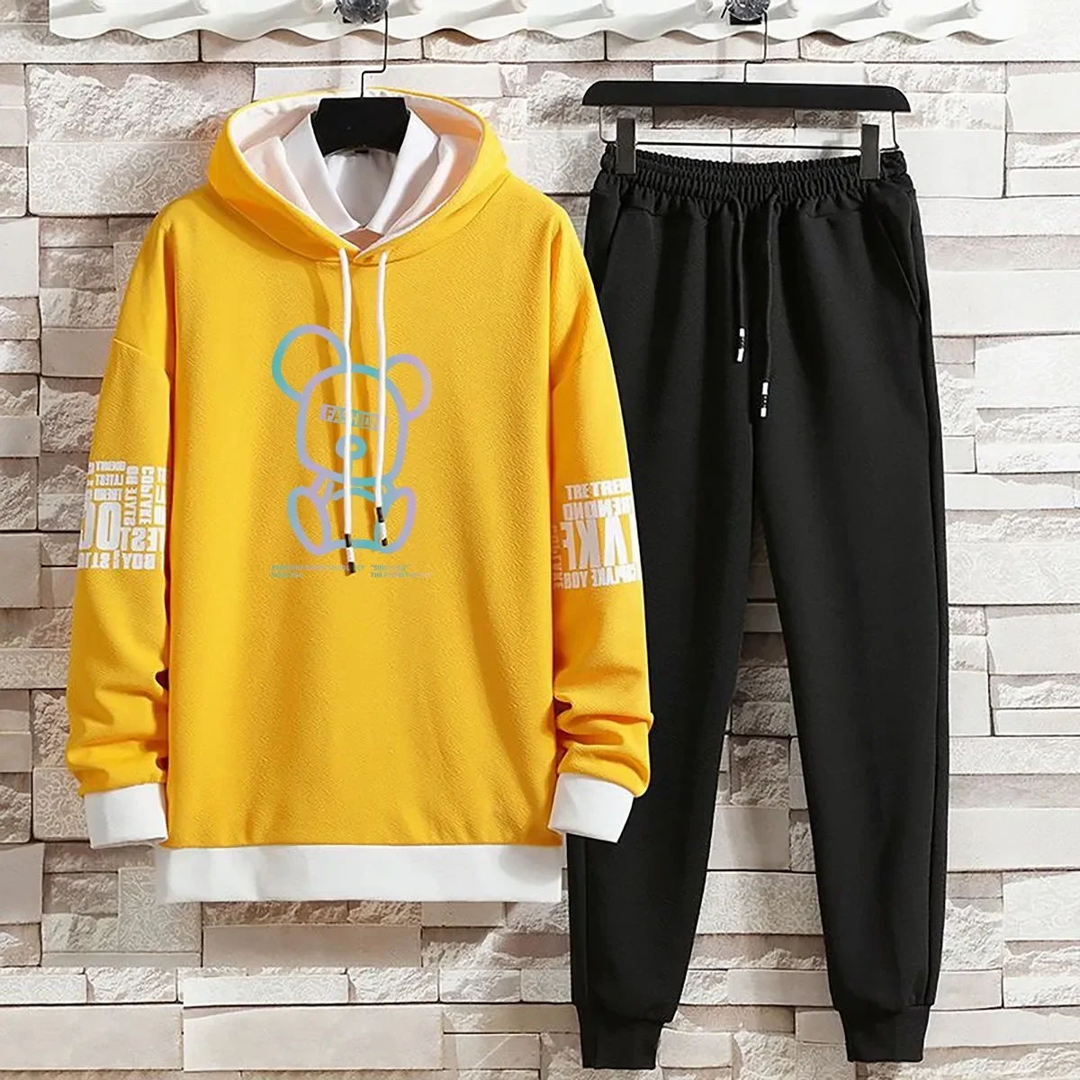 Hoodies Set Pants Pullover Hat Casual Clothing for Men Summer Autumn Suits Hood Print Sweaterhoodie Men New Top Long Sleeves