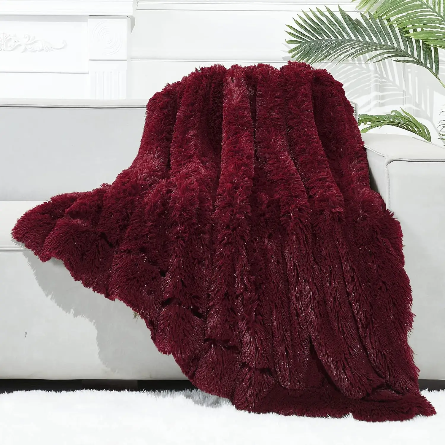 

Super Soft Cozy Plush Fuzzy Shaggy Throw Blanket for Couch Sofa Bed, 50x60 Inches