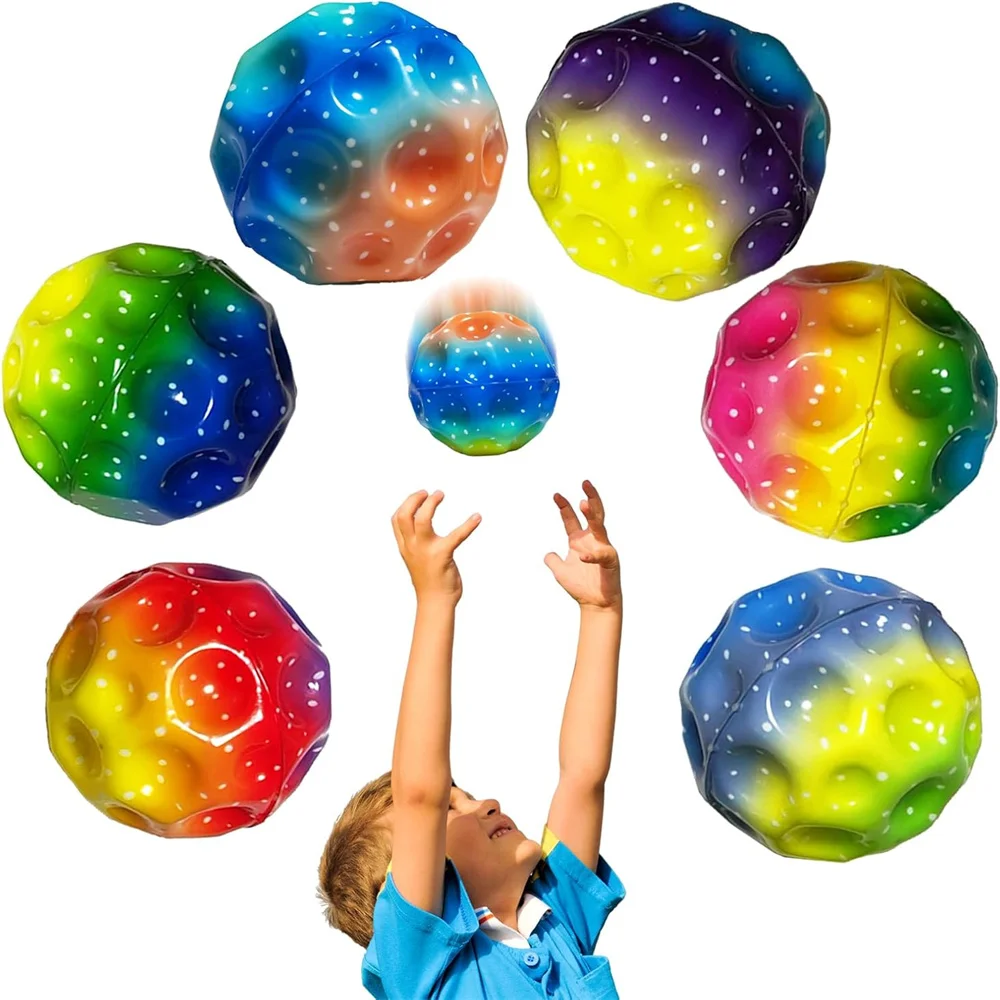 

1PC Space Moon Bouncy Balls for Kids Extreme High Bouncing Ball Easy to Grip and Catch Jumping Toy for Stress Relief