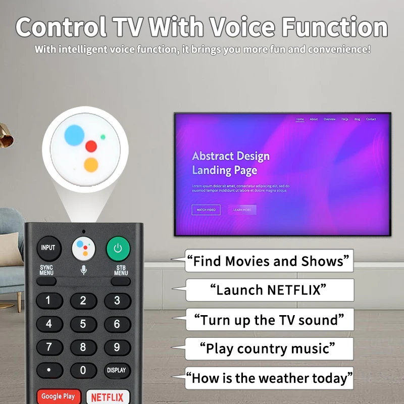 RMF-TX310U For Sony Voice Remote Control Replacement With Google Play NETFLIX Buttons, For Sony 4K Smart TV XBR-55A8F XBR-65A8F