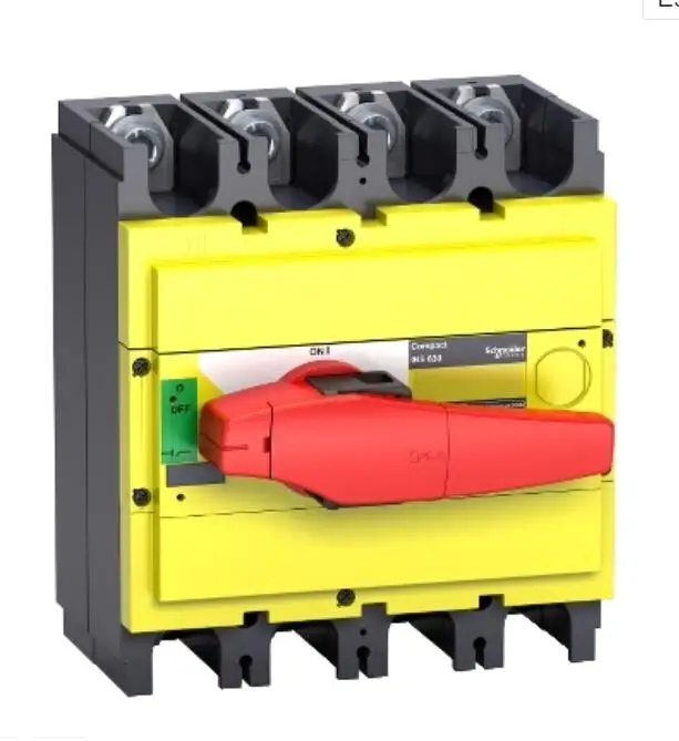 

31135 switch disconnector, Compact INS630 , 630 A, with red rotary handle and yellow front, 4 poles