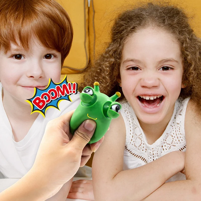 6Pack Green Bug Toys Popping Out Eyes Squeeze Fun Children's Sensory Fidget Toys Used To Relieve Stress, Anxiety, Autism Durable