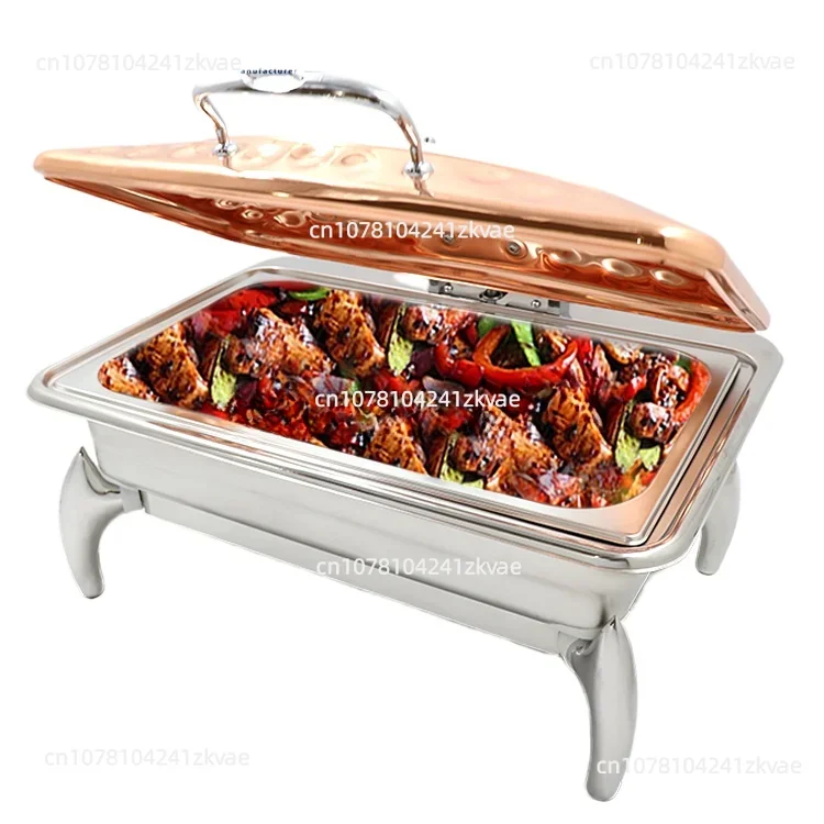 Restaurant equipment heating element chafing dish rose gold hammered brass chafing dish electric heater