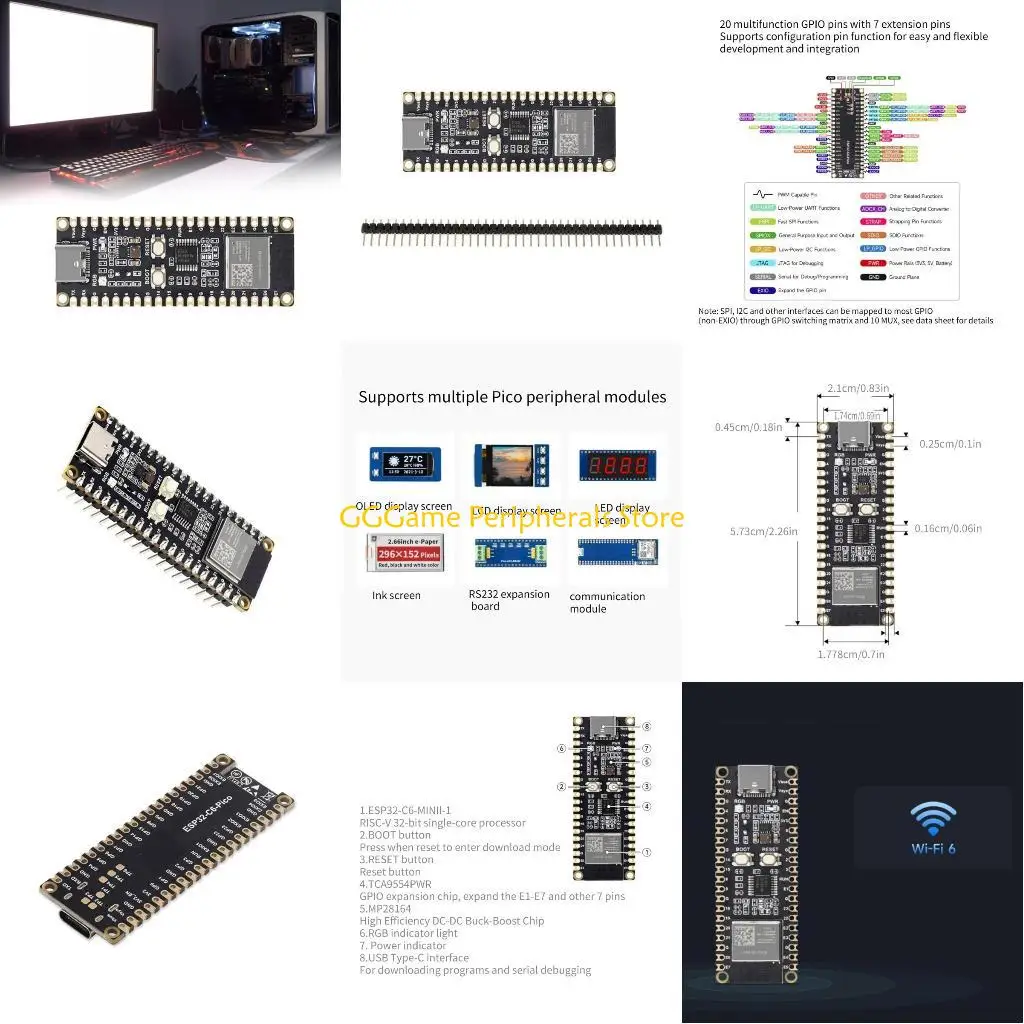 

U55B ESP32-C6-MINI-1 Module ESP32-C6 Microcontroller Development Board 160MHz Processor