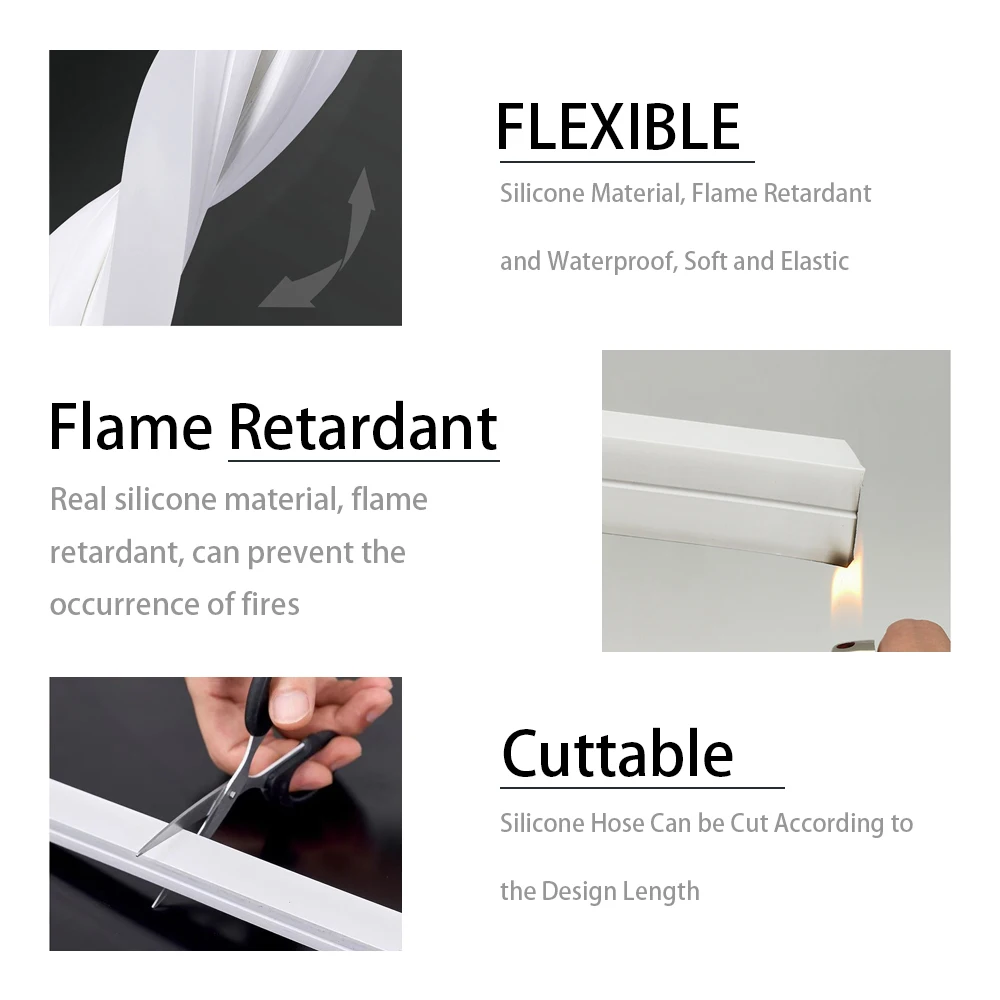 WS2812B WS2811 LED Strip Neon Rope Silica Gel Tube IP67 Waterproof For WS2815 SK6812 5050 RGB Light Ourdoor Decoration