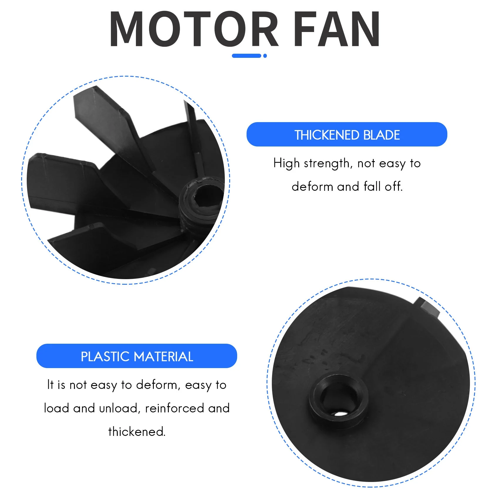 Replacement 0.5" Inner Bore 10 Impeller Air Compressor Motor Fan Blade BlackN02R
