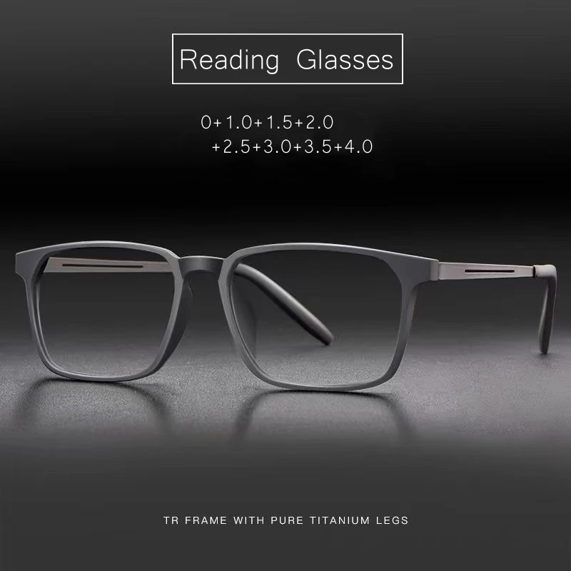 Women Men Retro Ultralight Reading Glasses Flexible Elastic TR90 Frame Eyewear Trendy Business Far-sighted Presbyopia Eyeglasses