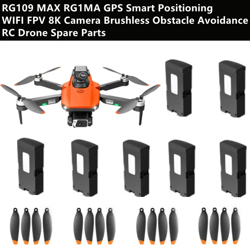 Evitar Obstáculos Brushless Controle Remoto RC Drone, Quadcopter Peças De Reposição, 7.4V, 3000mAh Bateria, Hélice, MAX, RG1MA, GPS, RG109