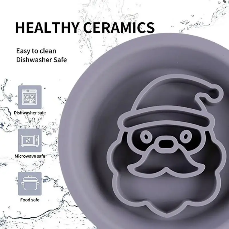 Slow Eating Dog Bowl Christmas Silicone Cat Food Dish Pet Feeding Supplies Dry And Wet Food Dog Dishes Cartoon Dog Food Bowl For