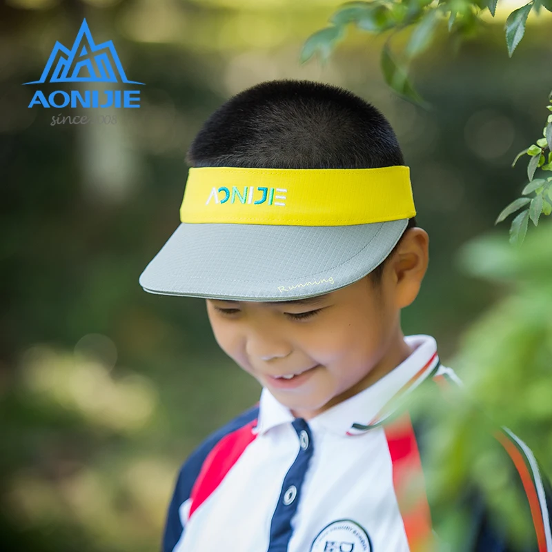 AONIJIE E4606 Outdoor Adjustable Children Sports Wide Sun Visor Cap Hat for 5 To 12 Years Age Running Golf Fishing Marathon Race