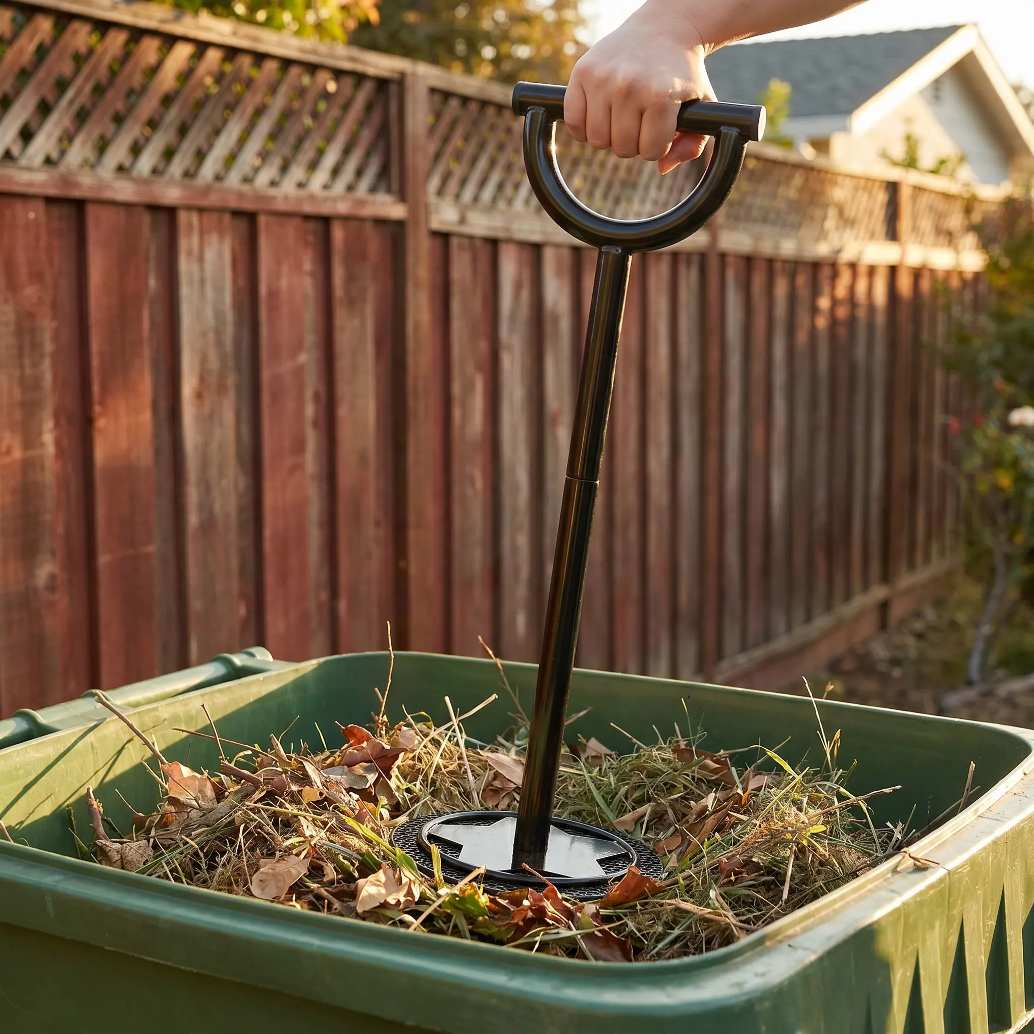 Manual Kitchen Garbage Compactor Metal Trash Compressor No Electric Freestanding Tamper Press Tool Outdoor Bin Waste Compression