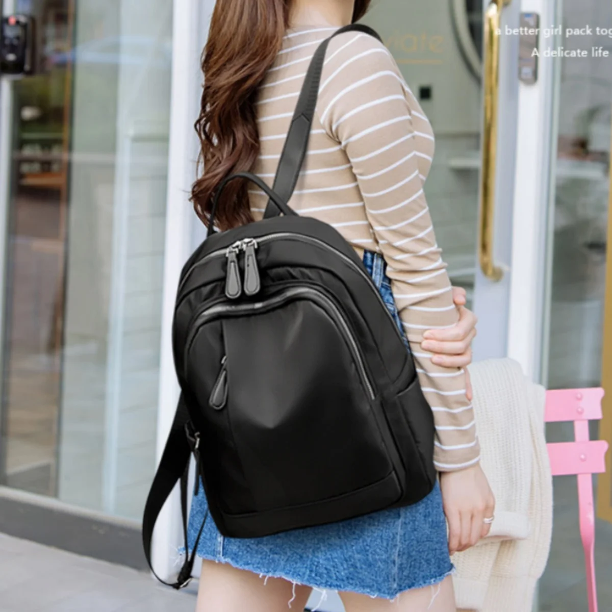 Leisure backpack, nylon cloth backpack, can be worn on one shoulder or crossbody, new unisex