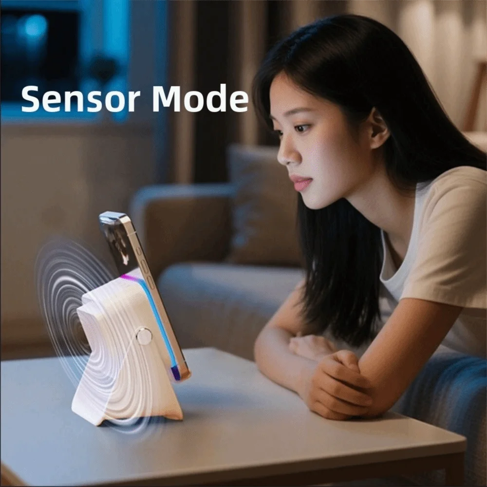 Auto-induction Wireless Induction Speaker RGB Light Portable Bluetooth Speaker Phone Stand Adjustable Non-slip