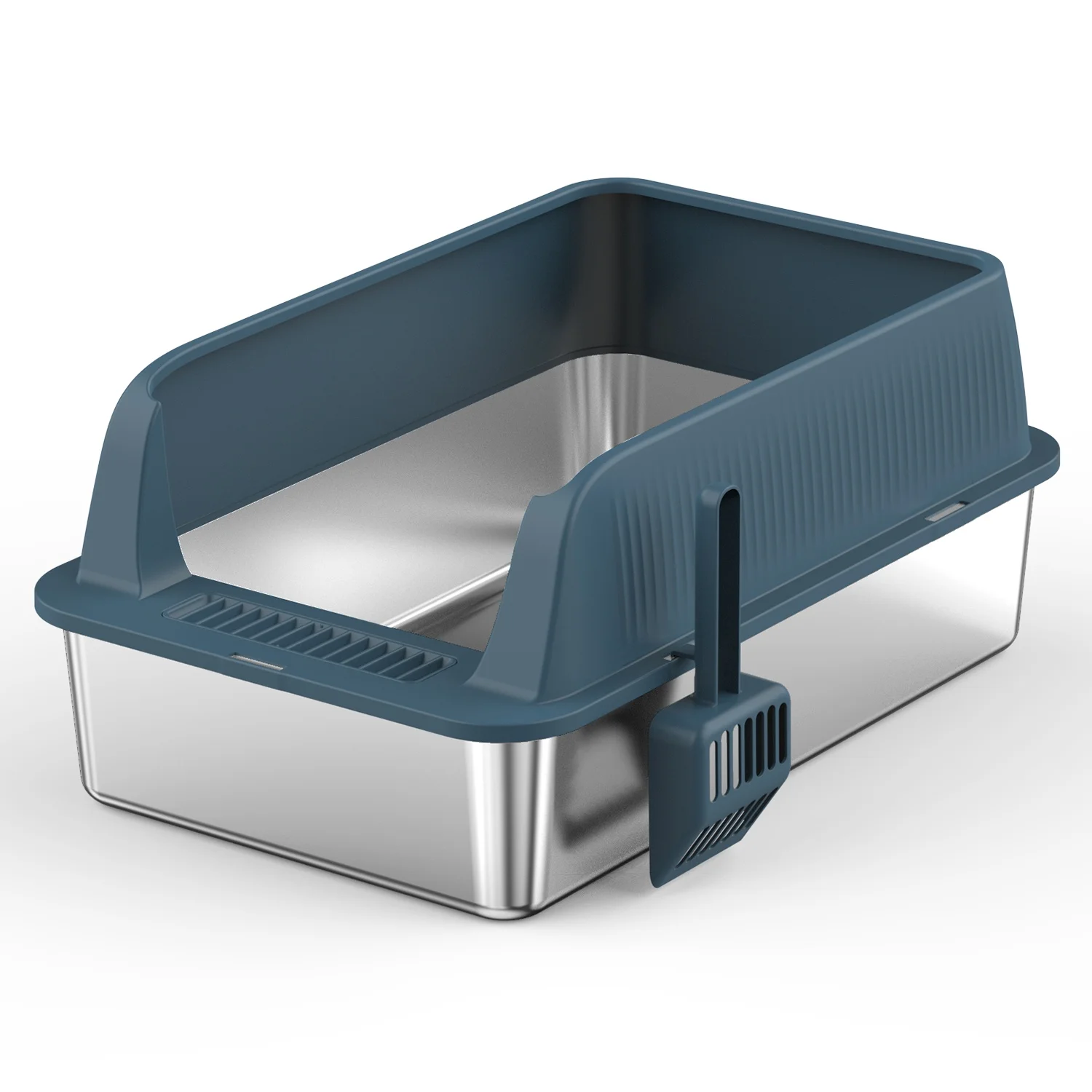 OEM Semi-Enclosed Indoor Cat  Pan Washable Detachable Plastic Cat Toilet with Easy Clean Feature Anti-Splash Design