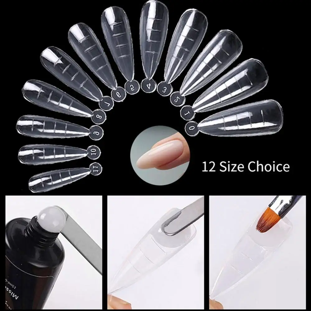 60 Stuks Nagel Dubbele Vorm Valse Nagel Tips Verlenging Voor Het Bouwen Van Uv Acryl Gel Diy Nail Mal Manicure Tools