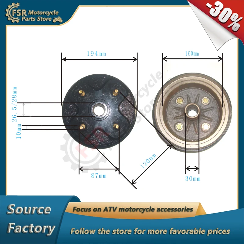 

assy rear brake drum,Fits JIANSHE 400 ATV,P/N:SSA0-009000-0