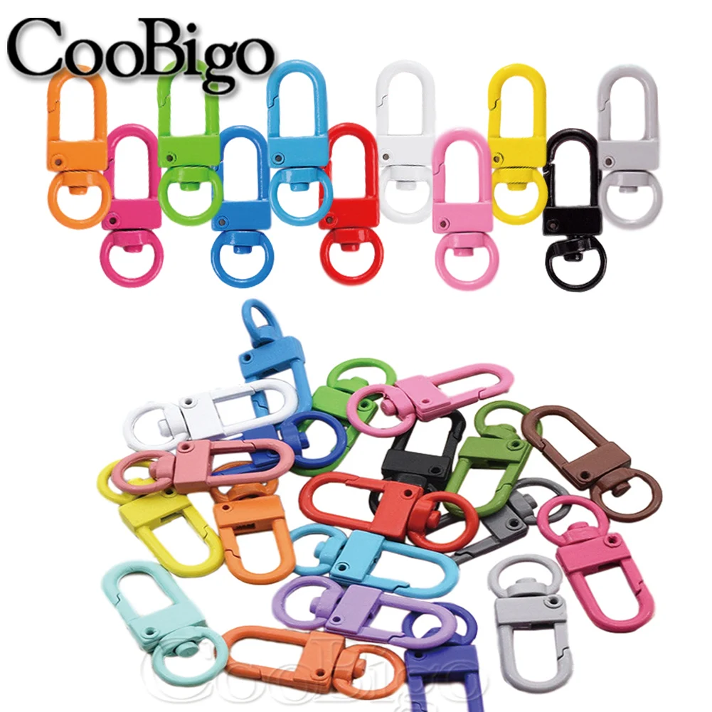 10pcs Metal Snap Hook Clips Lobster Clasp Keychain Keyring Connect Bag Straps Chain Pendant Jewelry Making DIY Craft Accessories