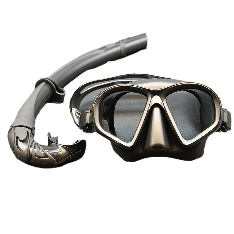 Low Capacity Free Diving Mask, Tempered Glass Snorkeling Mask with Stand