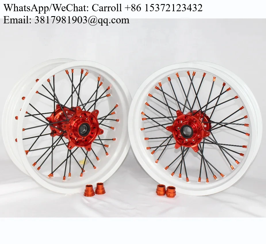 

Supermoto Motorcycle Aluminum Alloy 17 Inch Supermotard Wheel Set For KTM Exc 250 300
