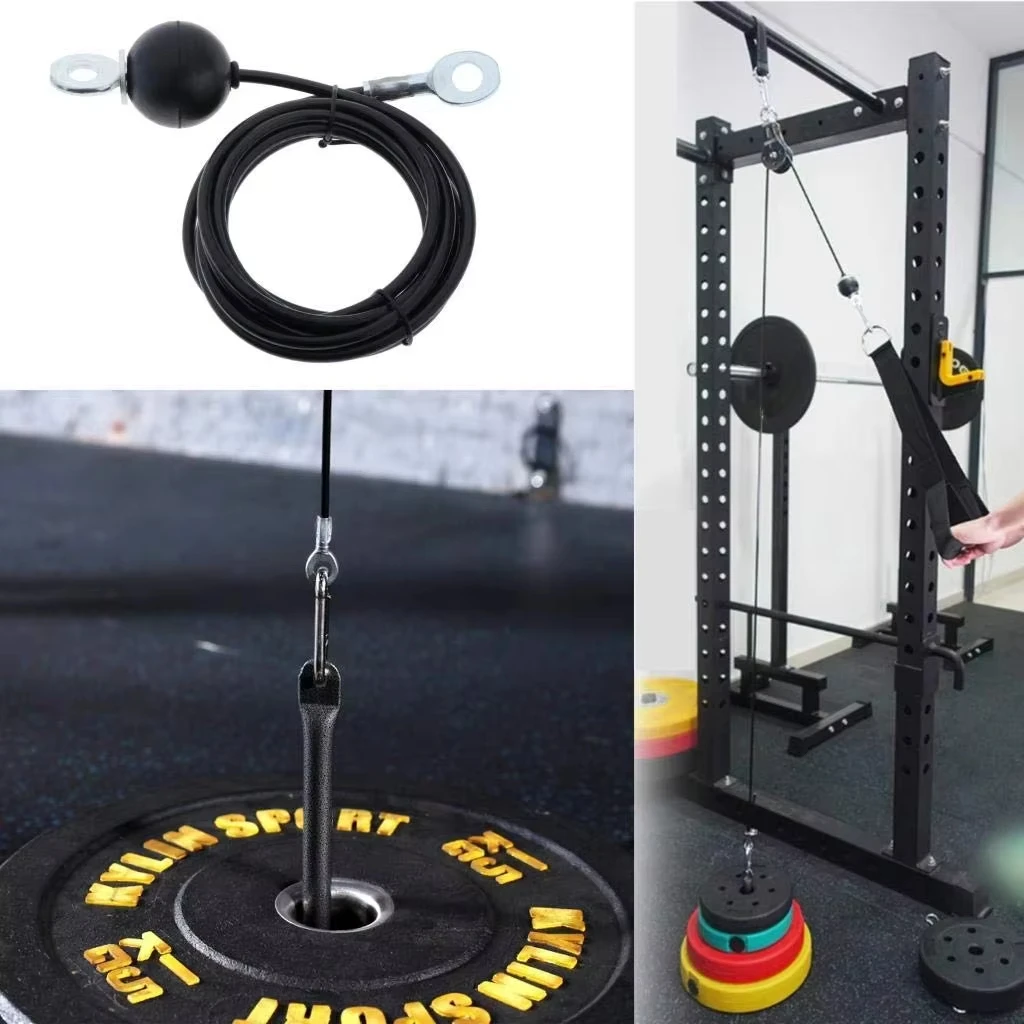 1,4/1,8/2/2,5M Stahlseil DIY Hochleistungs-Multigym-Kabel Fitness-Seilzugmaschine Heim-Fitness-Trainingsgeräte Zubehör – Detail 8