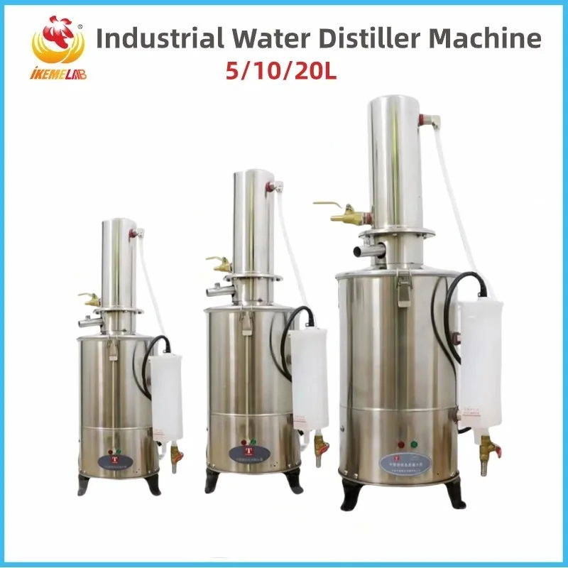 

IKEME Industrial Water Distiller Machine 5/10/20L Stainless Steel Distilled Deionize Water Purifying Machine Pure water maker